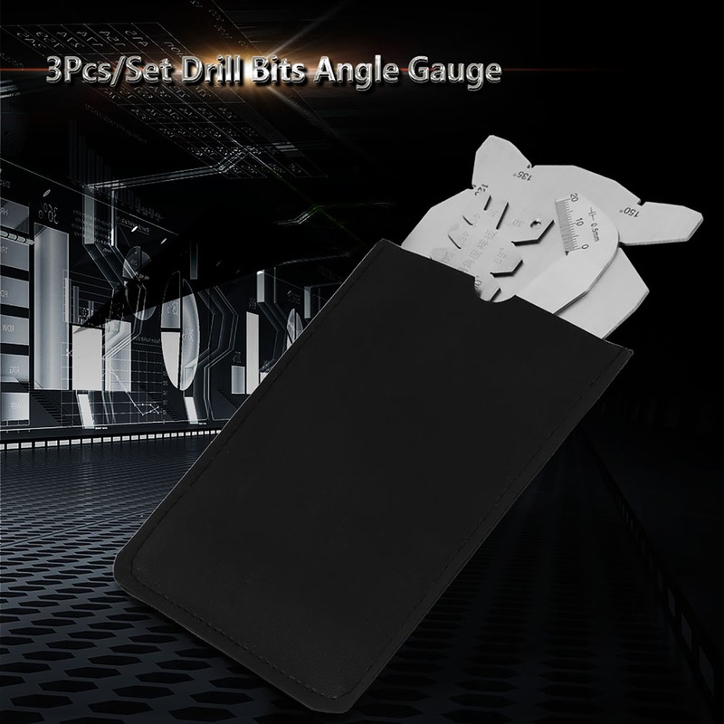 3Pcs/Set Drill Bits Angle Gauge Dirll Sharpener Tools S/S Angle
