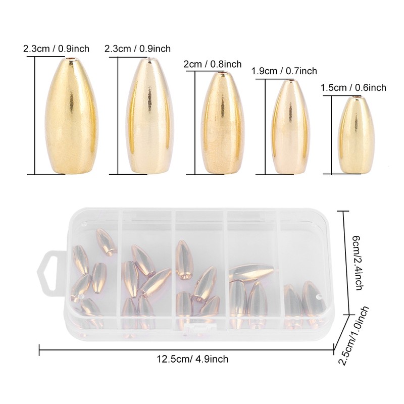 Durable Copper Fishing Brass Sinkers Lightweight Fisher Sinker Kit Set