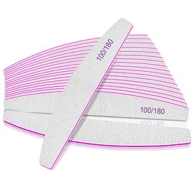 Nail File, Nail Files, 100/180 Grit Nail Files for Gel Nails, 12 Pieces Professional Nail Files for Acrylic Nails, Double-Sided Emery Board Nail File Set for Nail Studio