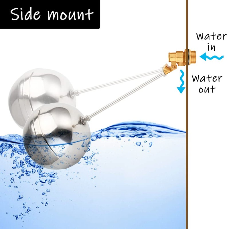 Uenede Float Ball Valve DN20 3/4" Male Thread Stainless Steel