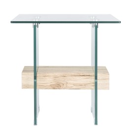 Safavieh Home Kayley Natural and Glass Accent Table