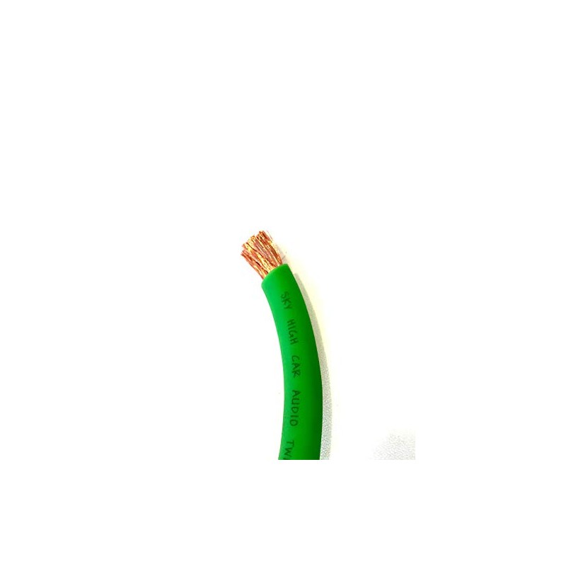 OFC 2/0 Gauge AWG Green Power Ground Wire Sky High