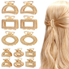 Paquete de 12 mini pinzas para el pelo de metal para mujeres, mamás, esposas, hijas, niñas y novias, pinzas para el pelo medianas para cabello largo, pequeños y bonitos regalos para mujeres con