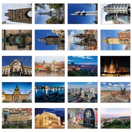 xtvinvm Prague Czech Republic Travel Postcards from Around the World Vintage Postcard Pack for Mailing Business Christmas Holiday Birthday Postcards with Mailing Side Set of 20