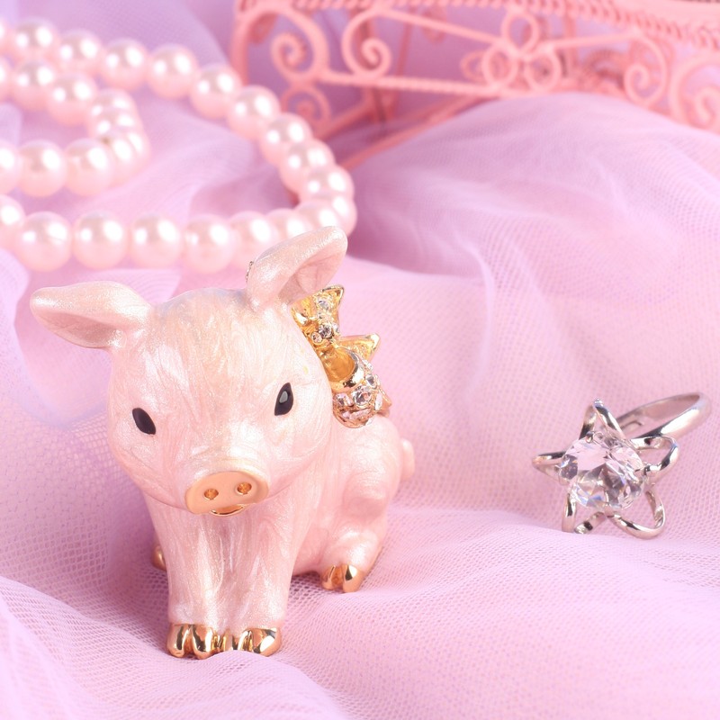 PIEARTH EX309-1 Jewelry Box, Ribbon Pig, Zinc