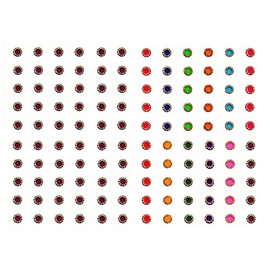 VAMA Designer Bindee Sindoor Kumkum Pottu Bindi Stone Sticker For Women Maroon & Multicolour Stone Bindis For Ladies (Size 6Mm - Pack Of 120 Stone Bindis)