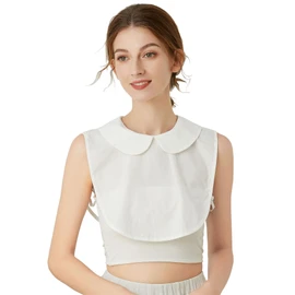 SUZALA Womens Half-Shirt Dickey Collar, Detachable Fake Collars, White, One Size