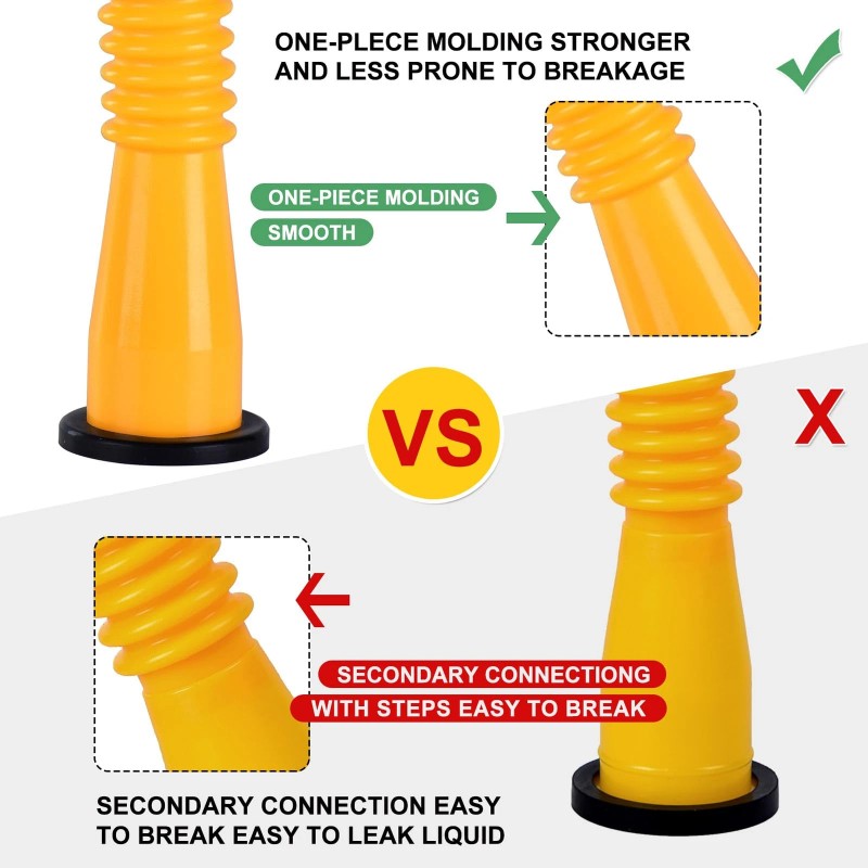 ZORYILUO Gas Can Spout Replacement Gas Can Nozzle (3 Kit-Yellow)
