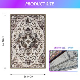 Kuyal Office Chair Mat for Hardwood Floor, 36 x 55 inches Computer Gaming Chair Mat, Low Pile Carpet Desk Chair Mat, Anti-Slip Floor Mats Wood/Tile Protection Mat(36'' x 55'', Beige Brown)