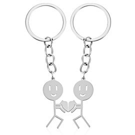 Tyqour 2Pcs Matching Couple Keychain Gifts for Boyfriend Girlfriend Him Her Funny Best Friend Graduation Bestfriend Birthday Gifts Romantic I Love You Gift for Her Him Long Distance Relationship