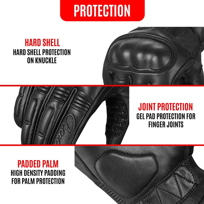 aaasportx Motorcycle Gloves Men's Leather Touchscreen Function - Protectors Motorcycle
