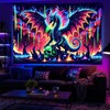 BlissYard Dragon Tapestry Blacklight Tapestry 78x59 Inch UV Wall Hanging
