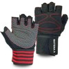 BATENA Training Gloves, Wrist Wrap, Strength Training, Power Grip, M-XL
