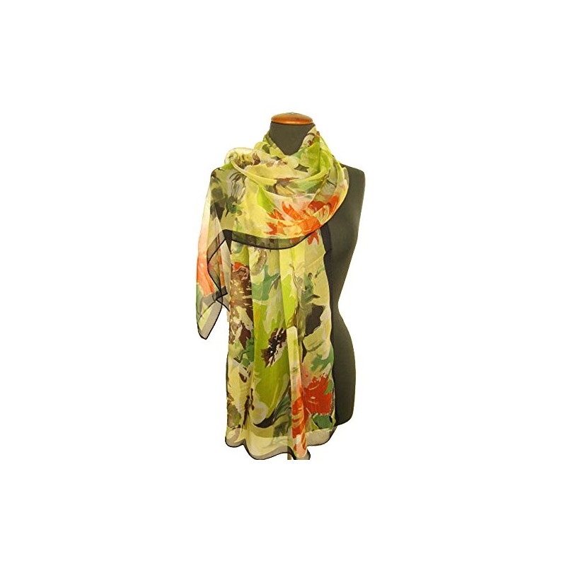 nella-mode Beautiful Silk Scarf in Floral Design 100% Silk Approx.