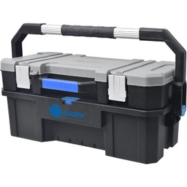 Caja de Herramientas Plastica con 61CM(24) broches metalicos y mango largo de alta resistencia Alcor