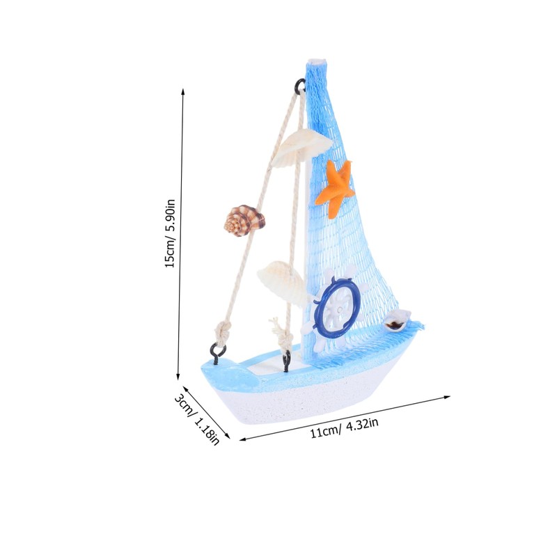 Gatuida Miniature Sailboat Model Decoration Nautical Themed Beach Decor for