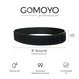 [2-Pack] Motivational Silicone Wristbands with Quote, Rubber Bracelets for Fitness, Workouts, Exercise, Basketball, Weight Training (Black and White, 2pk)