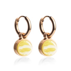 Kleine Roségold Creolen mit Anhänger • 18k vergoldete Edelstahl Ohrringe mit Charm in gelb zum Wechseln • nickelfrei & wasserfest • MIX AND MATCH • Ø 12 mm