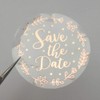 Save the Date Stickers, Wedding Favor Stickers, Rose Gold Foil