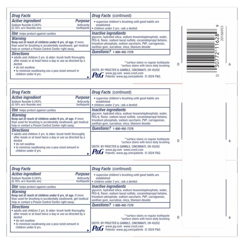 Crest 3D White Brilliance Vibrant Peppermint Teeth Whitening Toothpaste, 4.1