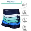 Aquarti Boys' Swimming Trunks Striped with Surfer Motif - 146