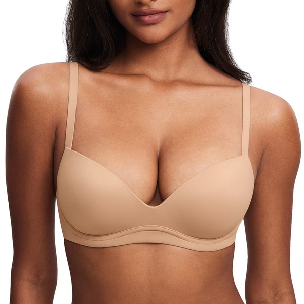 DOBREVA Women's Push Up Bra No Underwire Comfortable Wireless Bras