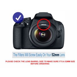 52MM Professional Lens & Filter Bundle – Complete DSLR/SLR Compact Camera Accessory Kit – Lenses (Telephoto, Wide Angle), Filters (Macro, ND, UV, CPL, FLD), Cleaning Tools + More Accessories