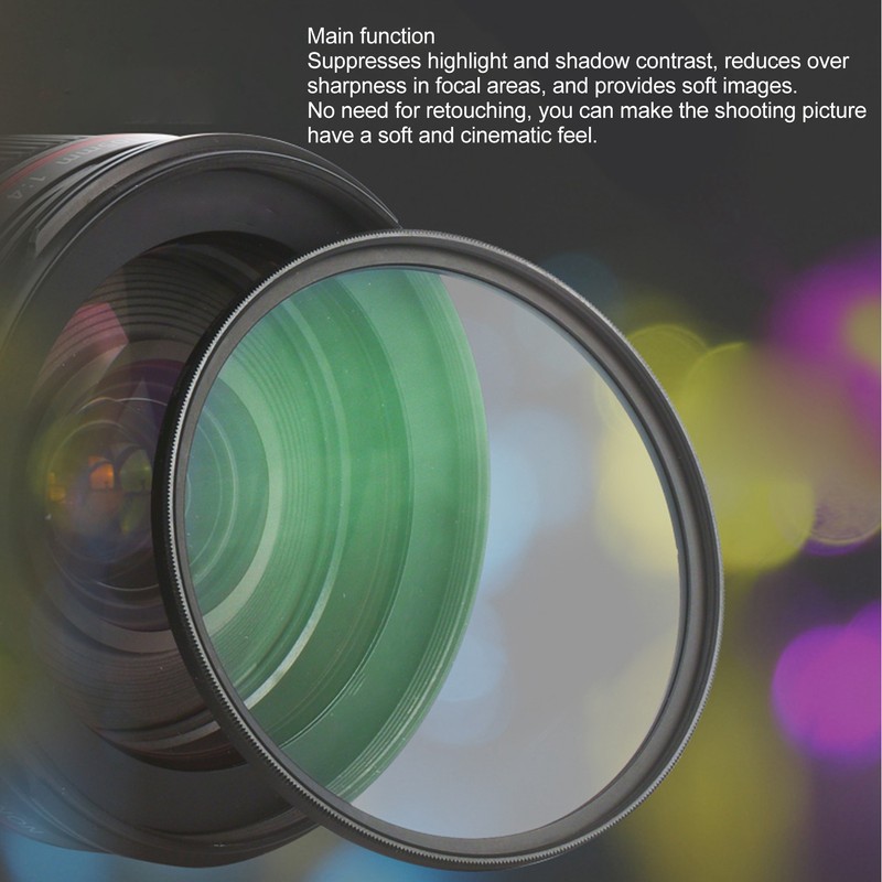 Lightdow Black Diffusion 1/4 Filter Mist Cinematic Effect Soft Focus