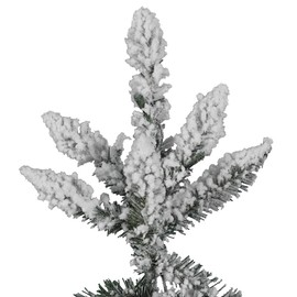 Vickerman 4.5' Flocked Utica Fir Artificial Christmas Tree, Unlit - Snow Covered Faux Tree - Seasonal Indoor Home Decor