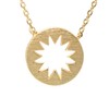 Spinningdaisy Handcrafted Brushed Metal Tri Color Heart Necklace Gold