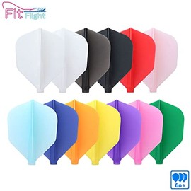 COSMO DARTS Fit Flight Fit Flight Shape, Pack of 6, Plain, D Black, Darts, Flight