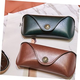 Baluue 1Pc Handmade PU Glasses Case Retro Design Lightweight Sunglasses Holder Wear Resistant Eyewear Storage Pouch for Travel Daily Use Compact Durable