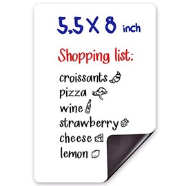 Small Magnetic Whiteboard for Fridge 5.5x8 in - Dry Erase Board for Refrigerator - Small Magnetic List for Frig - Magnetic White Board Sheet - Fridge List Magnet - Magnetic Grocery Shoping List
