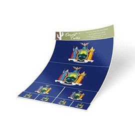 Desert Cactus New York NY State Flag Sticker Decal Variety Size Pack 8 Total Pieces Kids Logo Scrapbook Car Vinyl Window Bumper Laptop V