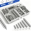 Klfte 165PCS #6 White Head Screws for 2.8mm-3.0mm Holes, White