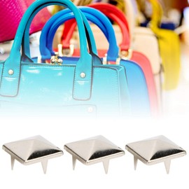 100 Pieces Square Pyramid Rivets Punk Rivets Metal 4 Claw Metal Rivets for Bags Leather Clothes Shoes Jewellery Bracelets DIY Crafts (12 mm)