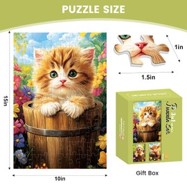 100 Piece Flower Sea Animals Puzzle for Kids Ages 4-8 - Cat Dog and Cow Puzzle - Large Puzzles for Senior Jigsaw Puzzle for Kids Ages 4-6 6-8 8-10 Year Old Educational Puzzles Toys 3-Pack
