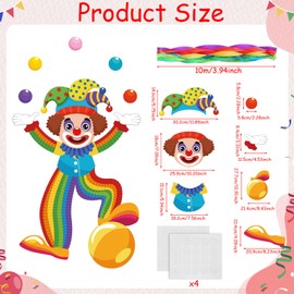 Epakh Carnival Circus Party Decorations Large Size 3D Clown Door Decor Funny Rainbow Circus Clown Performer Paper Cutouts for Carnival Birthday Party Classroom Bulletin Board Wall Chalkboard Decor