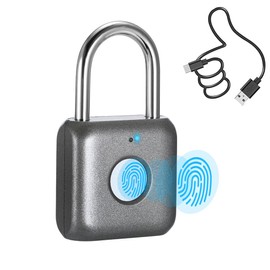 Fingerprint Padlock eLinkSmart Combination Lock Keyless Locker Lock for Gym Locker Backpack Suitcase Luggage Small Metal Gym Padlock P8 Gray