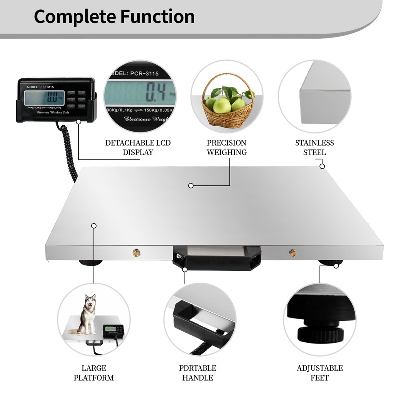 Carivia Digital Livestock Scale 660Lbs x 0.2Lbs,21'' x 17'' Veterinary