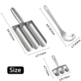 Triple Meatball Maker With Cutting Spade + Meat Ball Scoop, Stainless Steel Manual Home Meat Ball Maker, Kitchen Mould for Quick Making Hush Puppy, Fritter, Sweet Ball, Rice Ball, Chicken Meatball