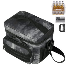 DBTAC Tactical Lunch Bag for Men Women, 12 Cans Insulated Lunch Box for Adult | 9L Leakproof Lunch Cooler Tote for Work Office Outdoor Travel | Soft Easy To Clean Liner x2, Urban Grey Camo​