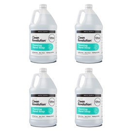 Clean Revolution Foaming Hand Soap Refill Supply Container, Ready to Use Formula, Gluten Free, Spring Air Fragrance, 128 Fl. Oz, 4 Pack