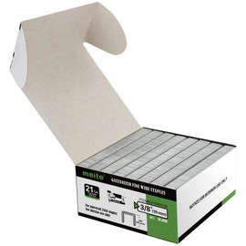 meite 21 Gauge 1/2-Inch Crown by Leg Length 3/8-Inch Galvanized Fine Wire Staples Upholstery Staples for MT8016 Stapler(10,000 Pcs/Box)