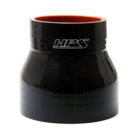 HPS HTSRNBLK-005 3/8" - 1/2" ID, 4" Length, Silicone Reducer Coupler Hose, High Temp 4-Ply Reinforced, Silicone, Black
