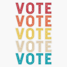 LAD Studio Vote Vintage Colors Voter Election Sticker Bumper Sticker Vinyl Decal 5""