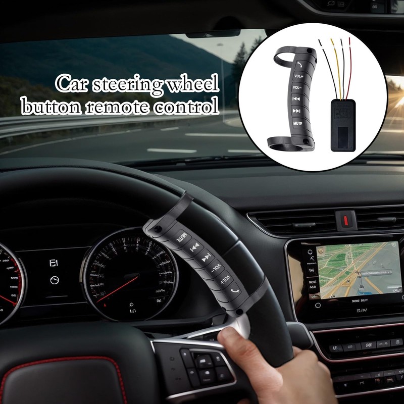 Car Steering Wheel Remote Control - Wireless Button Remote for