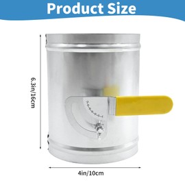 Aynaxcol HVAC Duct Manual Volume Damper 4Inch Air Flow Regulator Airflow Ducting Backdraft Damper for Air Ventilation System (4 Inch)