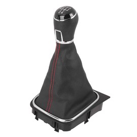 X AUTOHAUX 5 Speed 12mm Inner Hole Dia Gear Shift Knob Gaiter Boot Cover PVC Leather Black for Volkswagen Jetta Golf 5 6 7 2013-2016 1K0711113