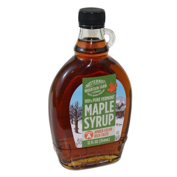 Vermont Amber Rich Maple Syrup Glass Jug 12 Ounce